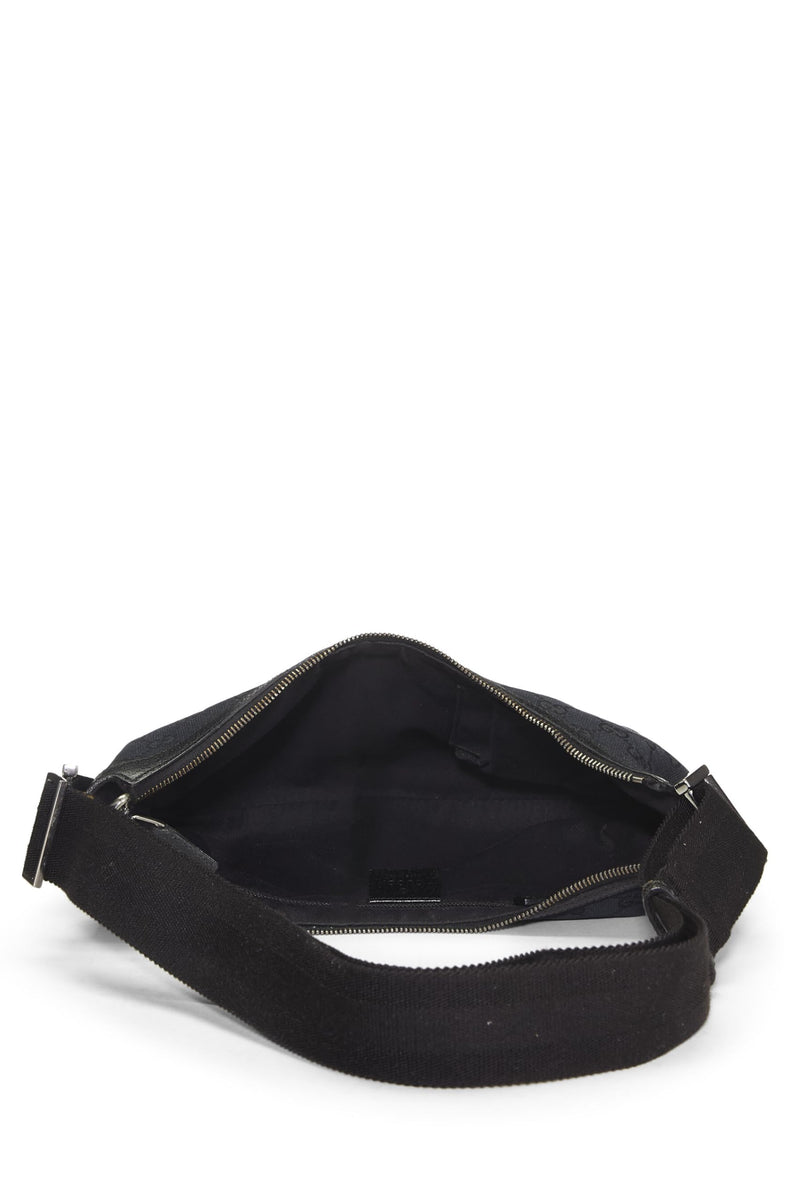 Gucci, Pre-loved Black GG Canvas Round Web Messenger, Black