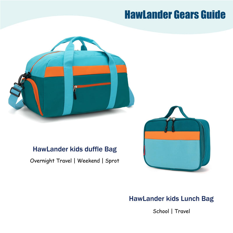 HawLander Little Kids Backpack for Boys or Girls, Toddler School Bag Fits 3 to 6 years old, D Green Blue, 15 Inch