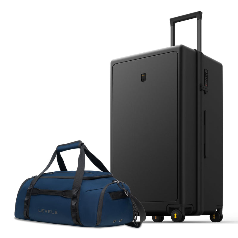 LEVEL8 Luminous 28 Inch Trunk Luggage with Water Resistant Travel Duffle Bag
