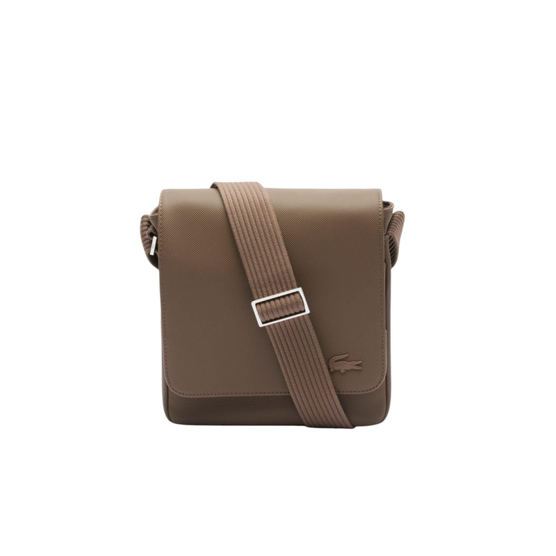 Lacoste Mens Classic Flap Close Shoulder Bag, Brown, One Size