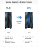 LUGGEX 28 Inch Luggage with Spinner Wheels, KVC Expandable Hardside Large Checked Suitcase (EX-Core, Navy, 28 Inch, 105L-113L)