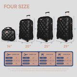 New York XPress 4 Piece Luggage Set, Lightweight Carry On Luggage, Polycarbonate Expandable Hard Case Luggage with Wheels, Travel Pro Carry-On Luggage, TSA Lock, Black