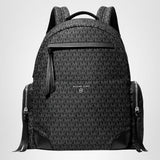Michael Kors Prescott Large Backpack, Silver-Tone Hardware/Tonal Signature/Black, One Size