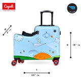 Cegali Itsy Rider 20" Ride-on Suitcase for Kids with Double Spinner Red Wheels (Blue Flyer)