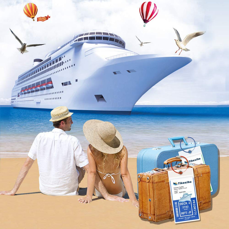 Cruise Luggage Tags, Cruise Essentials Holders for Cruise Travel 12 Pack for NCL, Princess, Carnival, Royal Caribbean - Cruise Essentials
