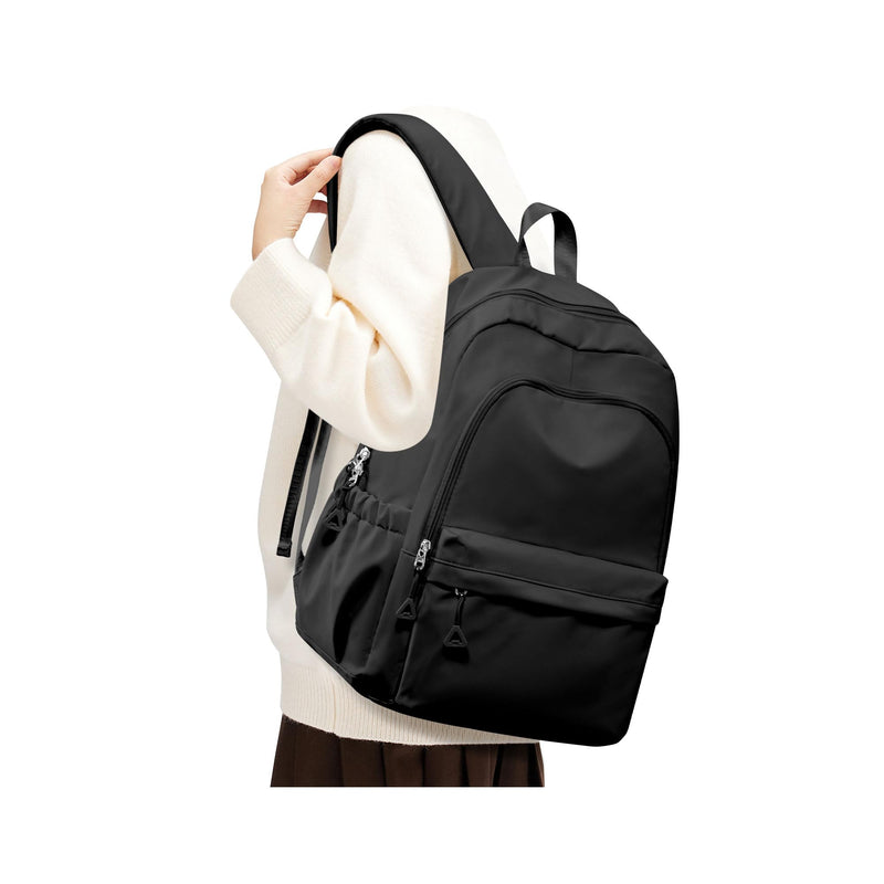 Black Backpack for School, High School Bookbag Back Pack for Teens Girls Boys, Lightweight College Backpack Bookbag for Women Men, Simple Casual Daypack Backpack Mochilas Escolares para Adolescentes