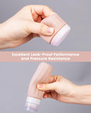 Mrsdry Travel Bottles for Toiletries 8 Pack, Travel Size Toiletries, Tsa Approved Travel Size Containers 3oz, with Travel Essentials Clear Bag, Leak Proof Silicone Squeezable Creams Jars