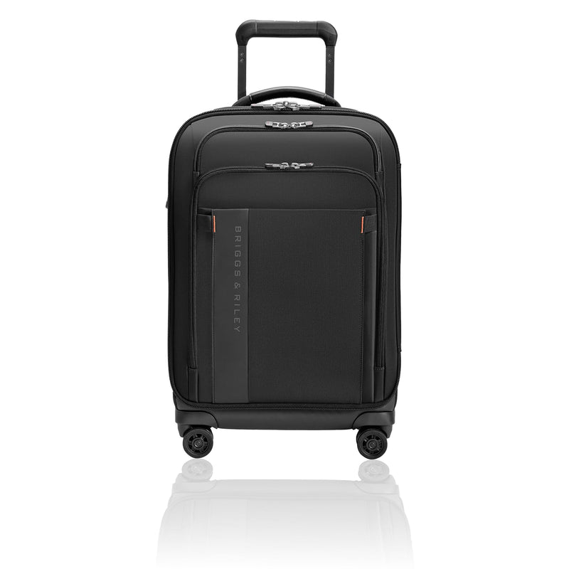 Briggs & Riley Domestic 22" Carry On Expandable Spinner - Luggage for Travel, Suitcases with Wheels, Softside Rolling Bag for Men & Women - ZDX Collection, Black