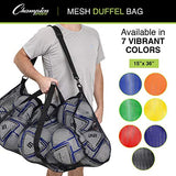 Champion Sports Mesh Duffle Bag with Zipper and Adjustable Shoulder Strap, 15” x 36”, Black - Multipurpose, Oversized Gym Bag for Equipment, Sports Gear, Laundry - Breathable Mesh Scuba and Travel Bag