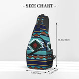 QISENTIS Southwest Native American Tribal Sling Bag for Women Crossbody Bag Aztec Turquoise Striped Geometry Print Sling Backpack for Men Navajo Design Shoulder Bag Gym Sports Travel Hiking Daypack