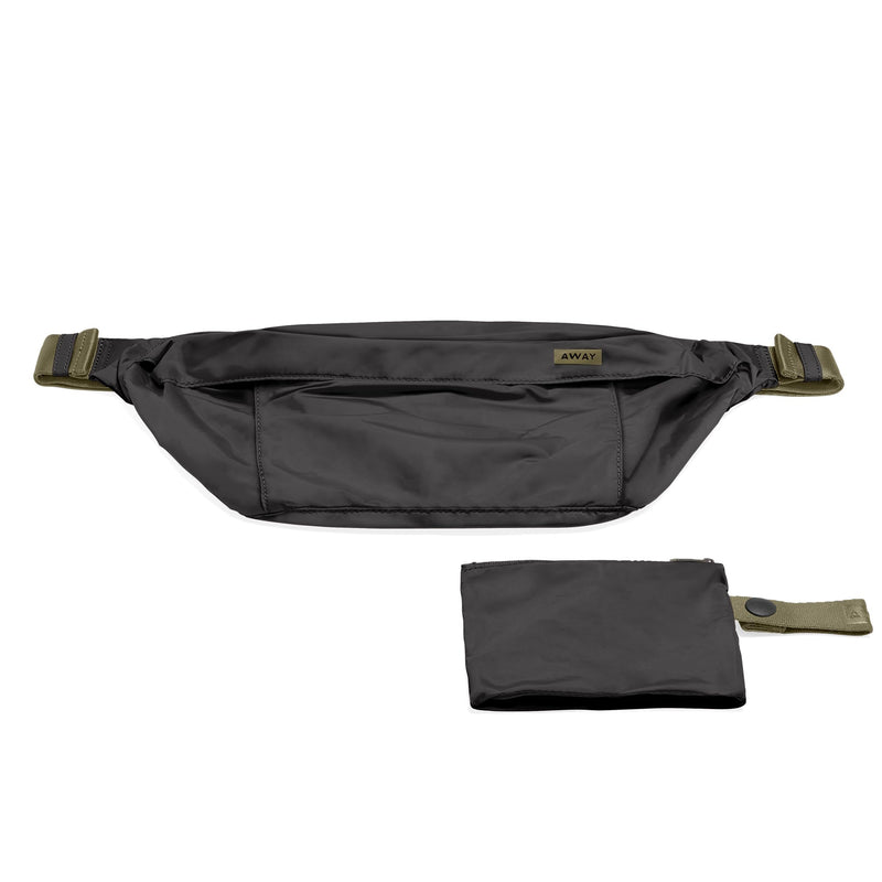 Away Packable Sling Bag - Versatile Lightweight Crossbody Bag for Travel, Water Resistant Waist Pack for Women & Men, Ideal Foldable Travel Essential, Jet Black