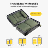 LEVEL8 Luminous 28 Inch Black Luggage with 6 Set Packing Cubes