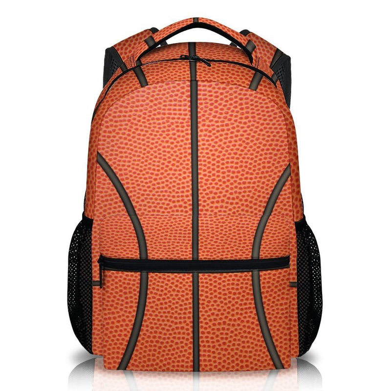 FLEXIMX Basketball Backpack for Girls & Boys, 17 Inch Basketballs Print Backpacks for School, Cute Lightweight Bookbag for Kids