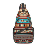 SURERUIM Aztec Design Sling Bag for Women Men Crossbody Shoulder Backpack Southwest Native American Ethnic Tribal Chevron Aztec Chest Bags Navajo Print Gym Bag Travel Hiking Rucksack Casual Daypack