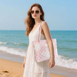 Sunwel Fashion Top Zipper Floral Quilted Bag Small Tote Bag for Women