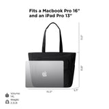 ALPAKA Bravo Tote Bag for 16 Inch MacBook Pro – Weatherproof 16 Inch Laptop Briefcase for Men & Women, Work Travel Tote with Adjustable Shoulder Strap, Black Axoflux 600D