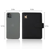 Melsbrinna Premium Leather Passport Holder Covers Case, Waterproof Rfid Blocking Travel Wallet Passport Holder with Pen Holder, Cute Passport Book for Women/Men (Simplicity, AH-Black)
