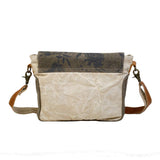 Myra Classic Flap-Over Messenger Bag - 11x10" Over Shoulder Purses for Women, Crossbody Bag, 24" Strap, Canvas and Leather Crossbody Purses for Women, Satchel for Everyday Use, Travel, Errands, Work