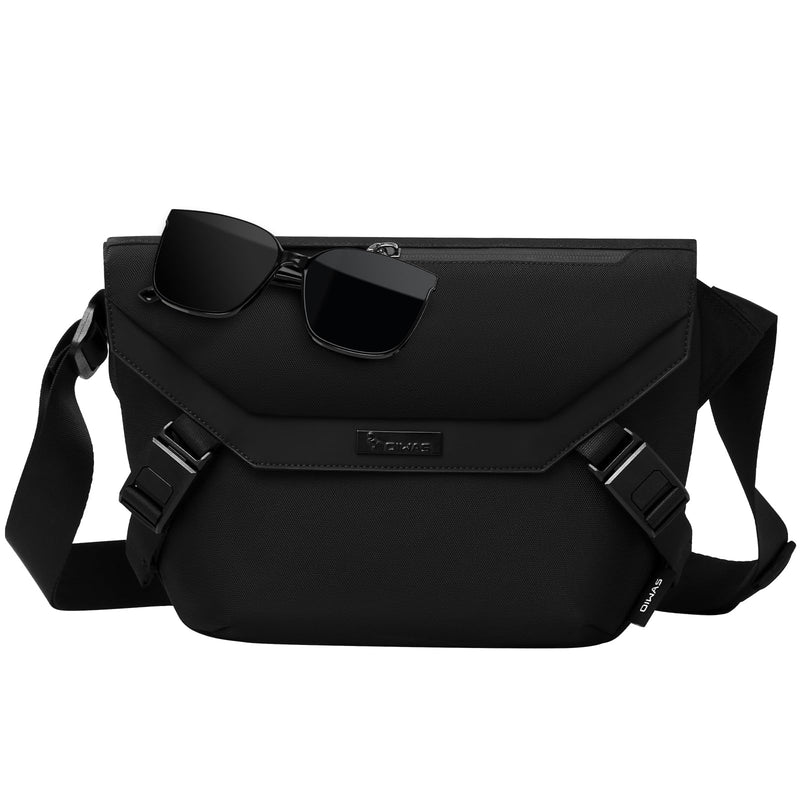 OIWAS Crossbody Bag Men, Messenger Bag with Magnetic Buckle, Shoulder Bags Fits 10 inch Ipad, Anti Theft Sling Bag for Men, Minimalist Business Bag