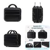 Luccalily 2-Piece ABS Hard Shell Lightweight Carry-On Luggage Set (14" & 20"), 360-Degree Spinner Wheels, Adjustable Telescopic Handle and Combination Lock for Travel, Black