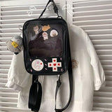 AWXZOM cute Ita Backpack Fashion Gameboy Style itabag 3 way bag Kawaii Backpack pin display backpack ita bag backpack cute backpack
