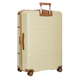 Bric's Bellagio 3.0 Spinner Trunk- Luxury Hardshell Check In Luggage with Large Wheels, Telescopic Handle, Leather Detailing - Expandable Rolling Suitcase - 32", Cream