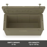 RTIC 145 QT Ultra-Tough Cooler Hard Insulated Portable Ice Chest Box for Beach, Drink, Beverage, Camping, Picnic, Fishing, Boat, Barbecue, Olive