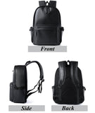 MATE ELAN Pu Leather Laptop Backack For Men Women Classic Water-Resistant Purse Airplane Travel Backpacks Work Business Bag Black