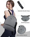 RHDZO Drawstring Backpack Gym Backpack with Shoe Compartment for Men Women String Sports Bag with Wet Pocket Cinch Swim Beach Bag, Gray (Patent Pending)