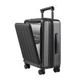 NINETYGO Carry On Luggage 22X14X9 Airline Approved with Front Pocket, 20 Inch Luggage with Front Compartment, Expandable, Double Spinner Wheels, Hardsided PC, TSA Lock (Midnight Black, Seine Max)