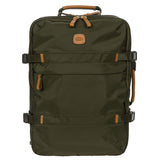 Bric's X-Travel Montagne Backpack 16 Inch, Water-Resistant Recycled Nylon Carry-On Daypack with Compression Straps, Padded Backpanel, Laptop Sleeve and Luggage Pass-Through - Olive