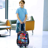 KLFVB Boys Luggage, Suspension Bridge Red Racing Wheels Suitcase for Toddler, Children Travel Carry on Suitcase