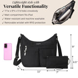 Baggallini Everywhere Bagg - Hobo Crossbody Bag for Women with RFID Wristlet – Water-resistant Travel Bag