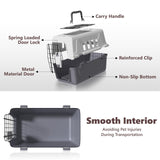 Athena Collection 18" Hard-Sided Travel Pet Carrier for Small Dogs and Cats, Plastic Dog Carriers with 2-Door Top & Front Load & Ventilation & Security Lock, Cat Dog Carrier for Pet, up to 10lbs, Grey
