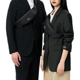 Lacoste Mens Unisex LCST Zippered Belt Bag, Black, One Size