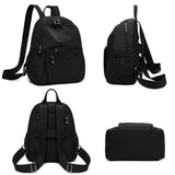 Backpack Purse for Women Ladies Nylon Bag Casual Daypack Travel Shopping Pack (A Style Black)