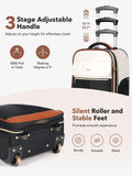 Tonyeee Rolling Backpack for Women, Large Travel Backpack with Wheels Carry on Flight Approved, 15.6 Inch Laptop Wheeled Roller Bag Suitcase for Work Bussiness Weekender (Beige,M Underseat Size)