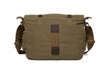 Sechunk Vintage Military Leather Canvas Laptop Bag Messenger Bags Medium （Army Green）