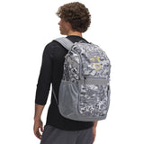 Under Armour Unisex Utility Baseball Backpack Print, (038) Steel / / Metallic Gold, One Size Fits All