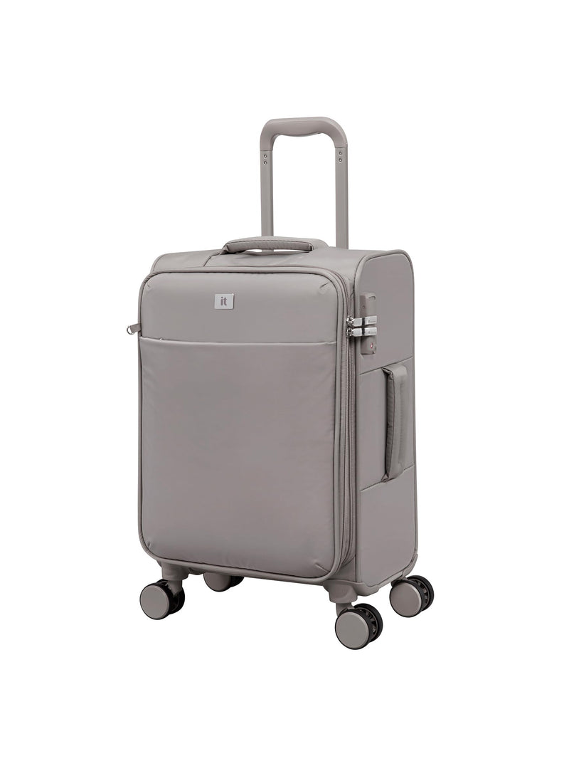It Luggage Lustrous Luxe 22" Softside Carry-On 8 Wheel Spinner, Moon Rock