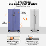 mixi 26'' Max Trunk Luggage Large Checked Luggage PC Hard Shell Rolling Travel Suitcases with Spinner Wheels & TSA Lock, Dreamy Purple