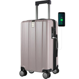 KROSER Hardside Expandable Carry On Luggage with Spinner Wheels & Built-in TSA Lock, Durable Suitcase Rolling Luggage with USB Port, Carry-On 20-Inch, Matte Purple/Pink