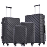 Apelila 4PC 18-28 Inch Hardshell Luggage ABS Luggages Sets With Spinner Wheels Hard Shell Spinner Carry On Suitcase (Black, 4 PCS)