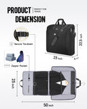 MATEIN Garment Bags for Travel, Large Double Layer Suit Bag Up to 6 Suits with Shoulder Strap, Foldable Carry On Garment Luggage for Hanging Clothes, Convertible Business Suitcase for Men Women, Black