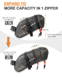 Danuosie Bike Seat Bag, Expandable Bicycle Saddle Bag Under Seat, Waterproof Cycling Seat Pack for Mountain Road Bikes and Commuter, 1.5-2L