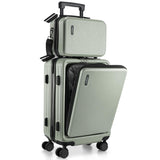 TRAVELARIM 20 Inch Carry On Luggage 22x14x9 Airline Approved, Carry On Suitcase with Wheels, Hard-shell Carry-on Luggage, Durable Luggage Carry-On, Sage Green Small Suitcase with Cosmetic Case