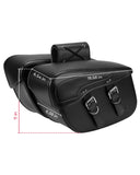 KEMIMOTO Synthetic Leather Motorcycle Saddlebag for Street Glide Electra Glide Touring Model, Universal 34L, Black