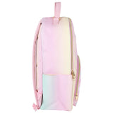 Emma & Chloe Pastel Waterproof Vinyl Backpack for Traveling and Commuting (Ombre Stripes)