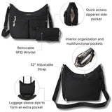 Baggallini Everywhere Bagg - Hobo Crossbody Bag for Women with RFID Wristlet – Water-resistant Travel Bag
