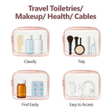 PACKISM TSA Approved Toiletry Bag 2 Pack - 1 Medium TSA Quart Carry-On & 1 Large for Checked Luggage, Water-resistant Clear Makeup Bag Clear Travel Bags for Toiletries, Rose Pink